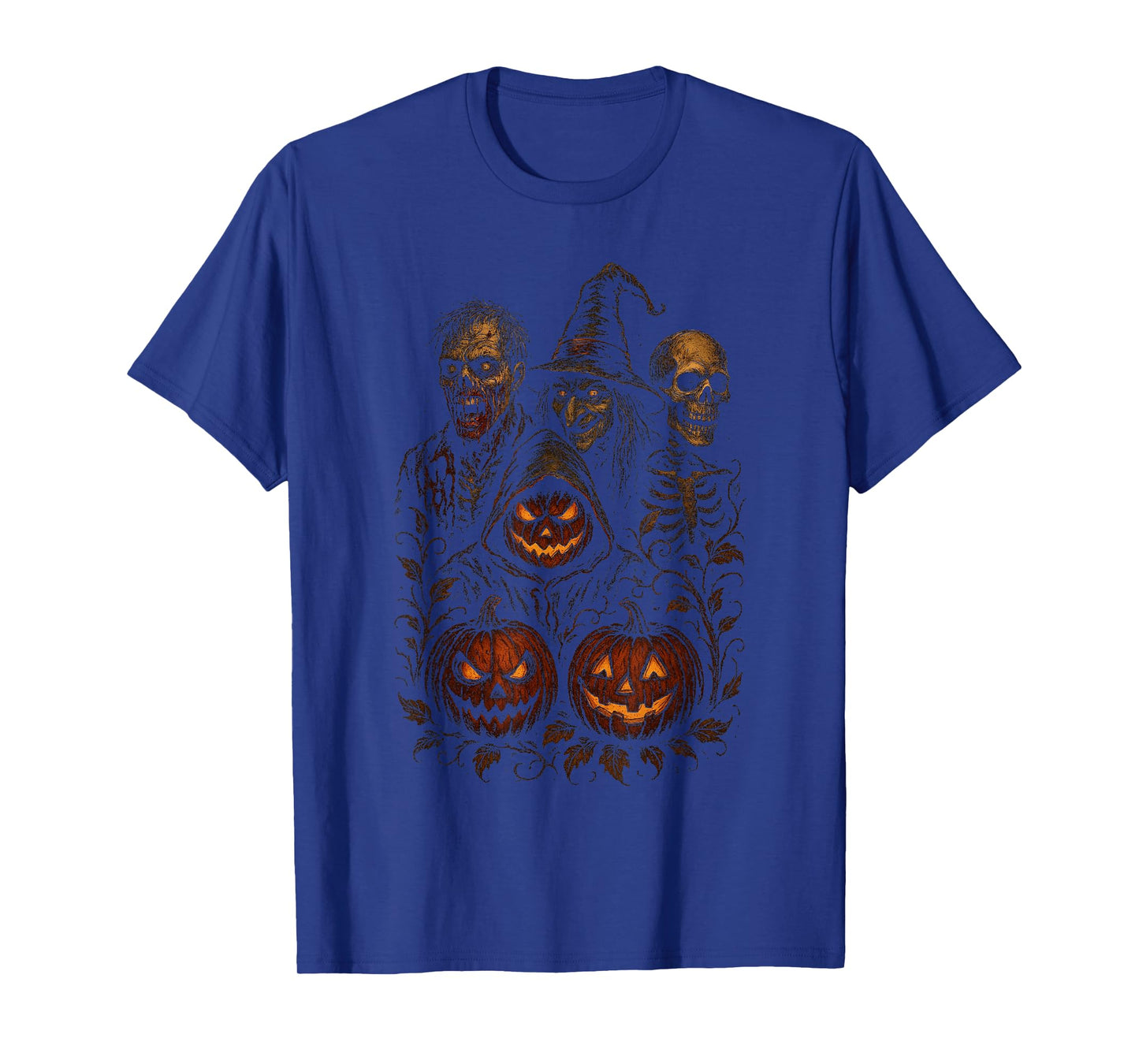 Spooky Halloween Creepy Pumpkin Scary Witch Zombie Skeleton T-Shirt