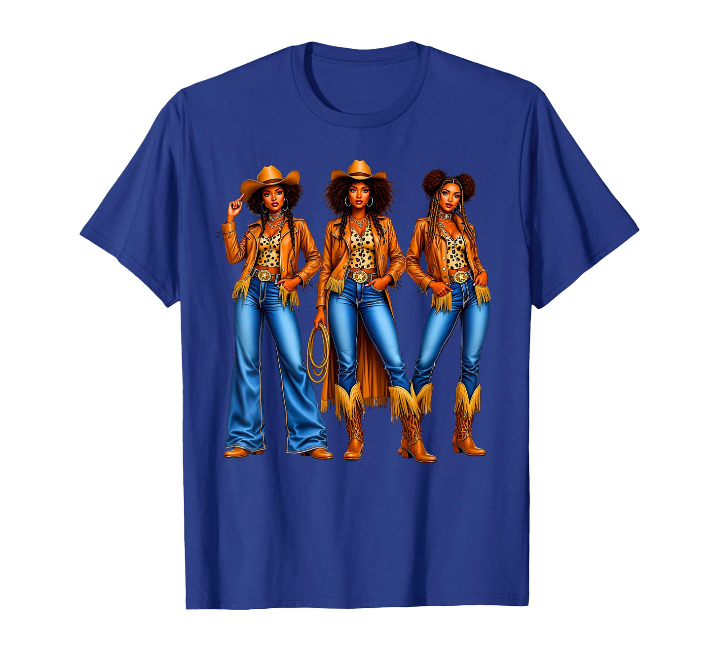Black African American Cowgirl Texas Rodeo Western Country T-Shirt