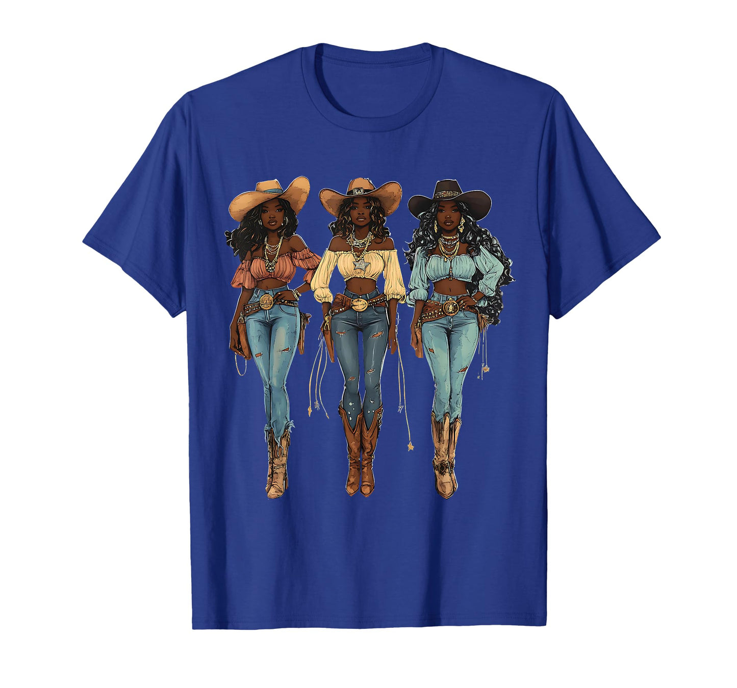 Black African American Cowgirl Western Country Texas Rodeo T-Shirt