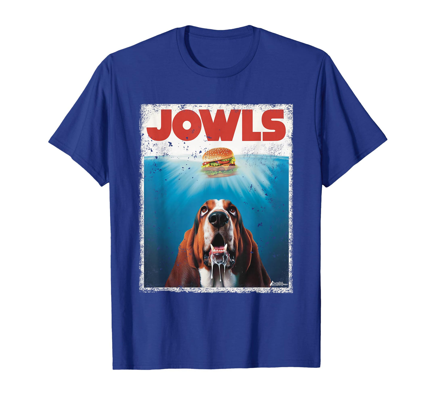 Funny Bassett Hound Dog Jowls Burger, Puppy Dog Eyes Dog Mom T-Shirt