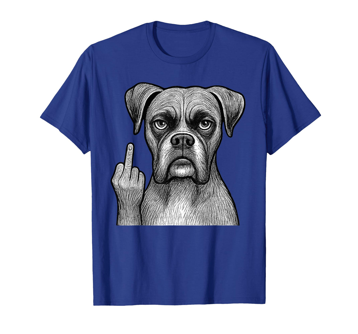 Boxer Dog Middle Finger Sarcastic Dog Lover T-Shirt