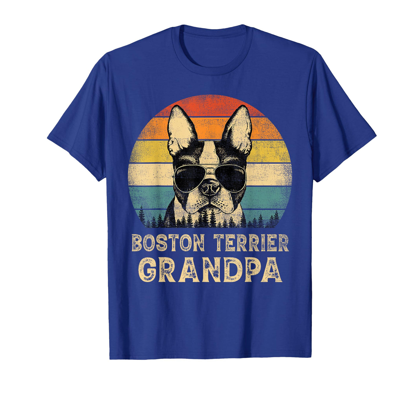 Vintage Boston Terrier Grandpa Dog Lovers Father's Day T-Shirt