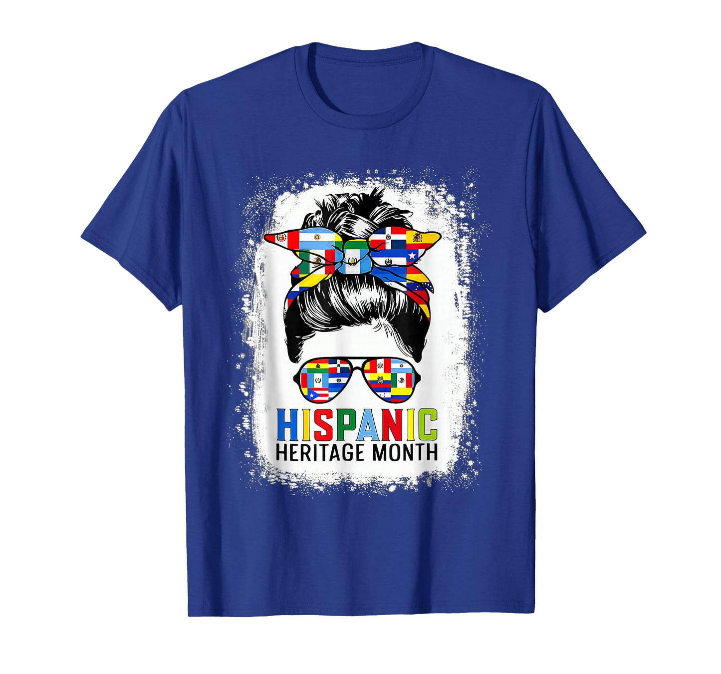 National Hispanic Heritage Month Messy Bun All Countries T-Shirt