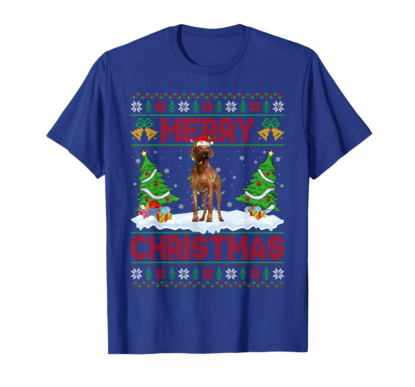 Rhodesian Ridgeback Christmas Ugly Sweater Funny Dog Xmas T-Shirt