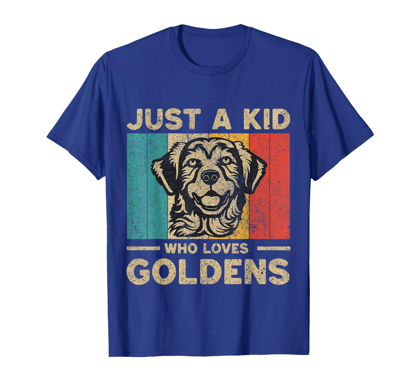 Just A Kid Who Loves Goldens Retro Golden Retriever T-Shirt