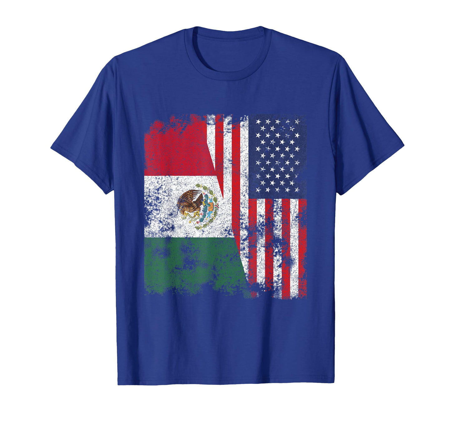 Mexico USA Flag Distressed - Half American T-Shirt
