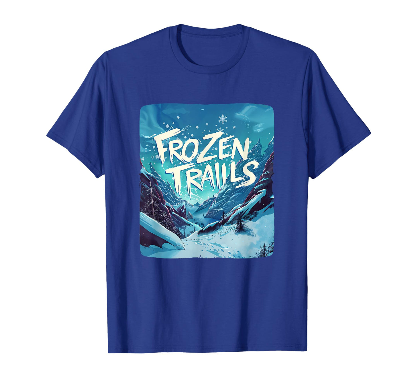 Frozen Trails Emblem for a Chilly Adventure in Winter T-Shirt