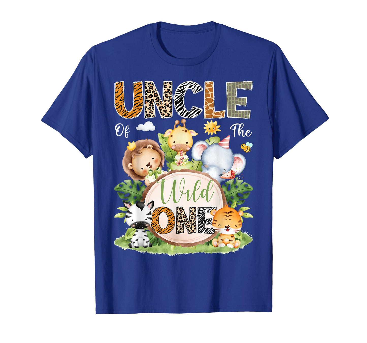 Uncle Of The Wild One 1St Birthday Kids Safari Jungle T-Shirt