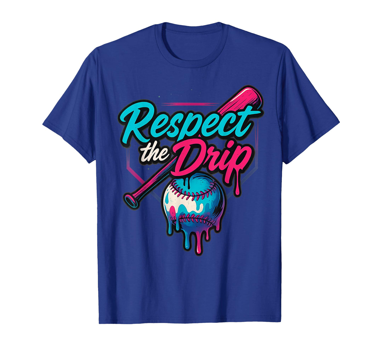 Baseball Home Plate Dripping Ice Cream Drip Respect The Drip T-Shirt