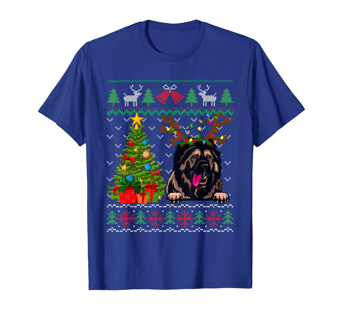 Caucasian Shepherd Dog Merry Christmas Reindeer Truck Xmas T-Shirt