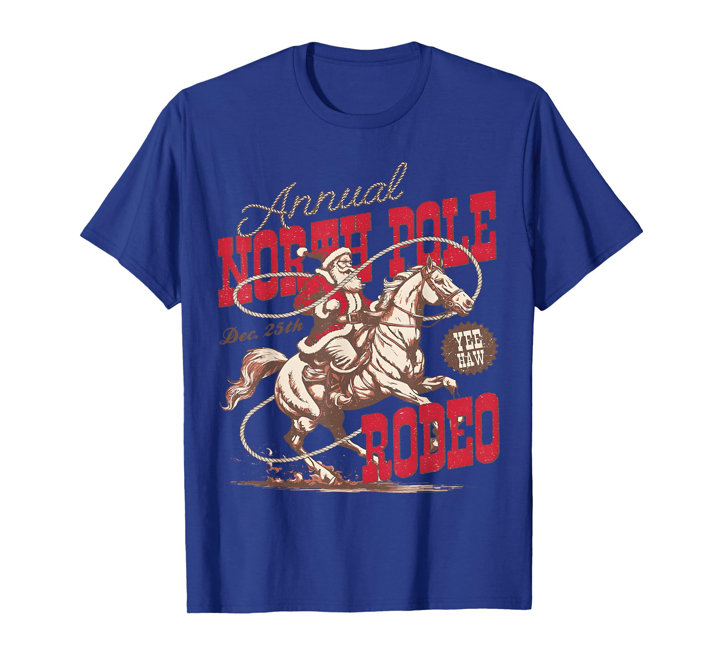 Annual North Pole Rodeo Cowboy Santa Howdy Christmas T-Shirt
