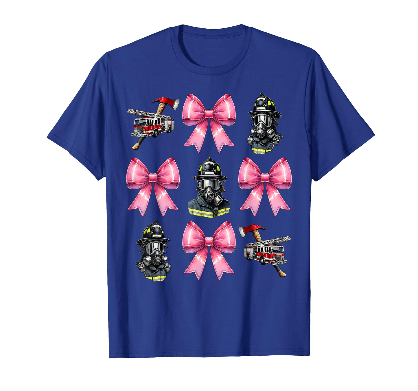 Coquette Bow Firefighting Firefighter Fire Truck Mom Girl T-Shirt