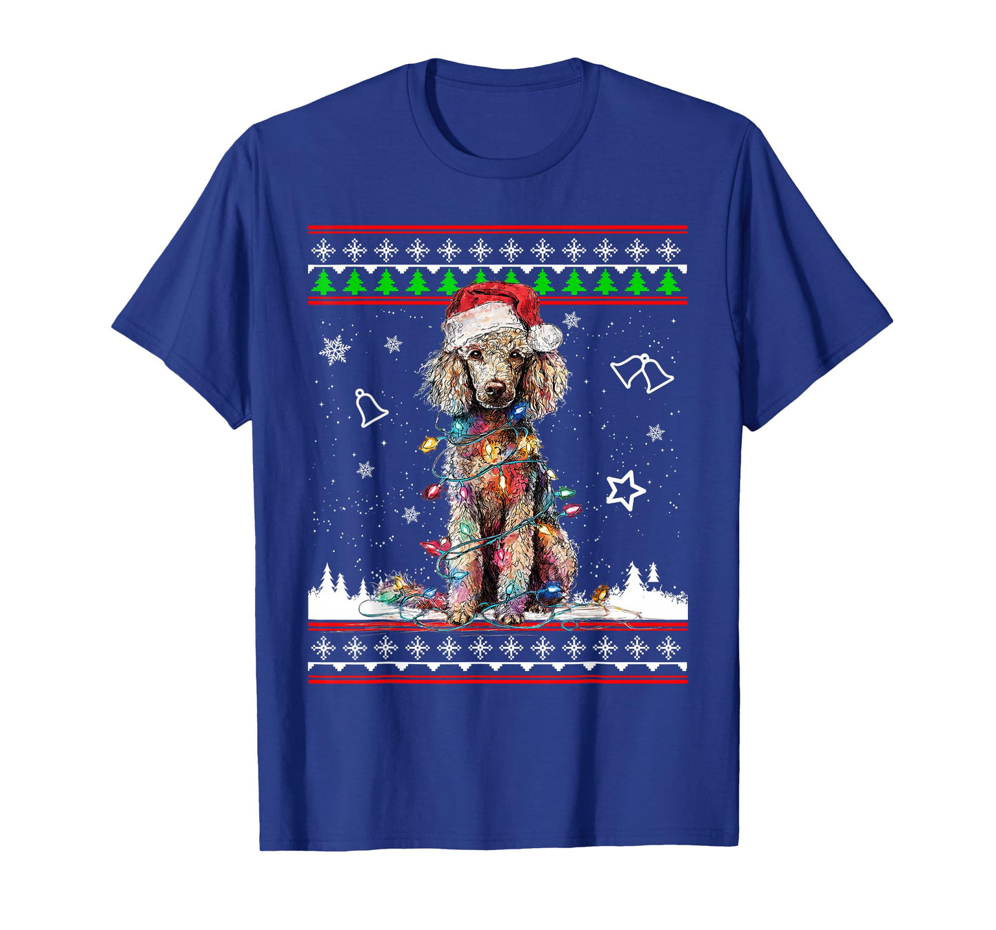 Poodle Christmas Ugly Sweater Funny Dog Xmas T-Shirt
