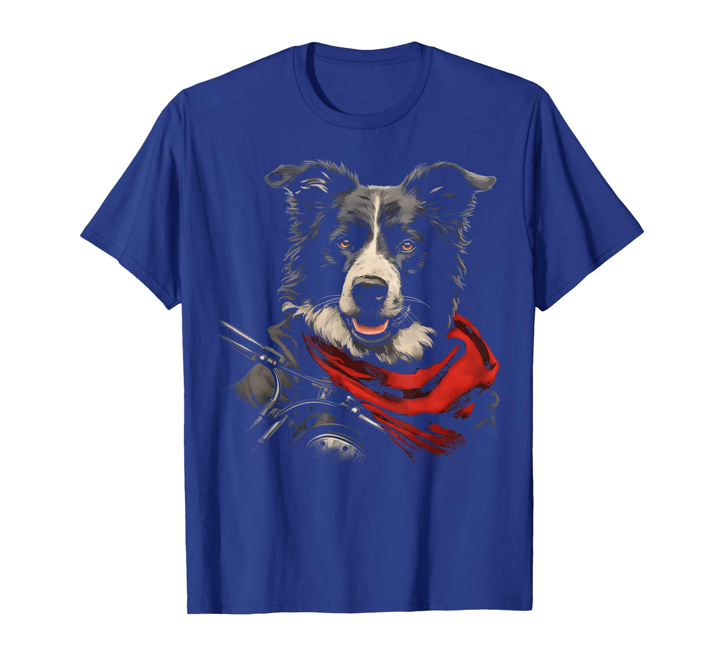 Cool Motorcycle Dad Biker Dog Funny Border Collie Dad Rider Men T-Shirt