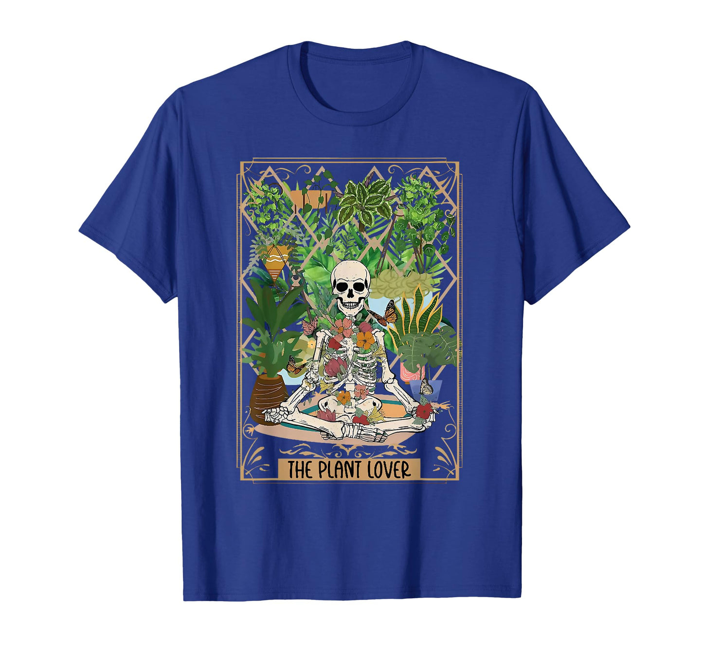 The Plant Lover Tarot Card Skeleton Spooky Season Halloween T-Shirt