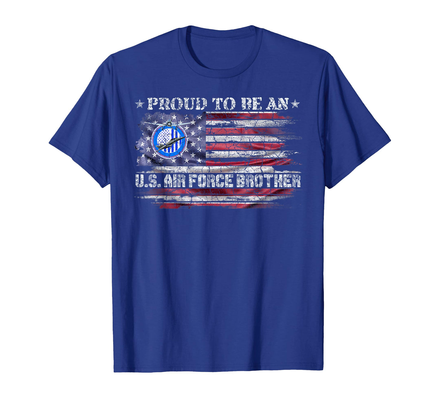 Vintage USA American Flag Proud To Be An Air Force Brother T-Shirt