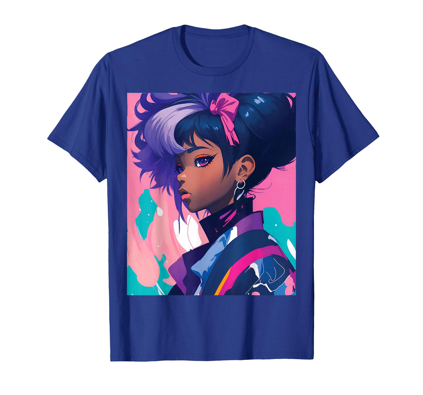 Black Anime Girl Kawaii Waifu Aesthetic Japanese T-Shirt