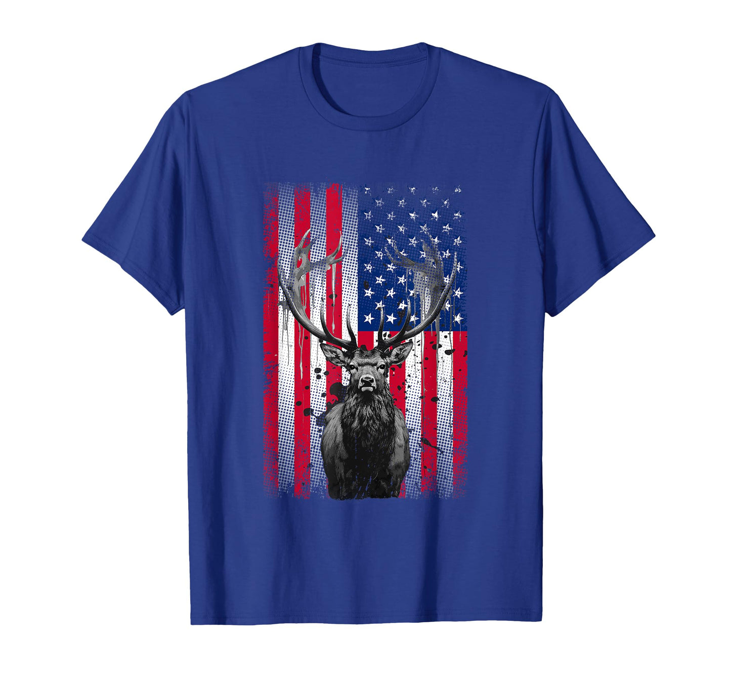 American Flag Outdoor Antlers Elk Deer T-Shirt for Women Kids Men