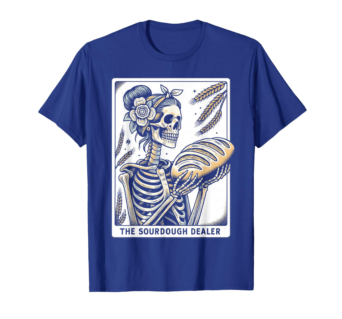 Sourdough Bread Skeleton Tarot Card Homemaker Baking Art T-Shirt
