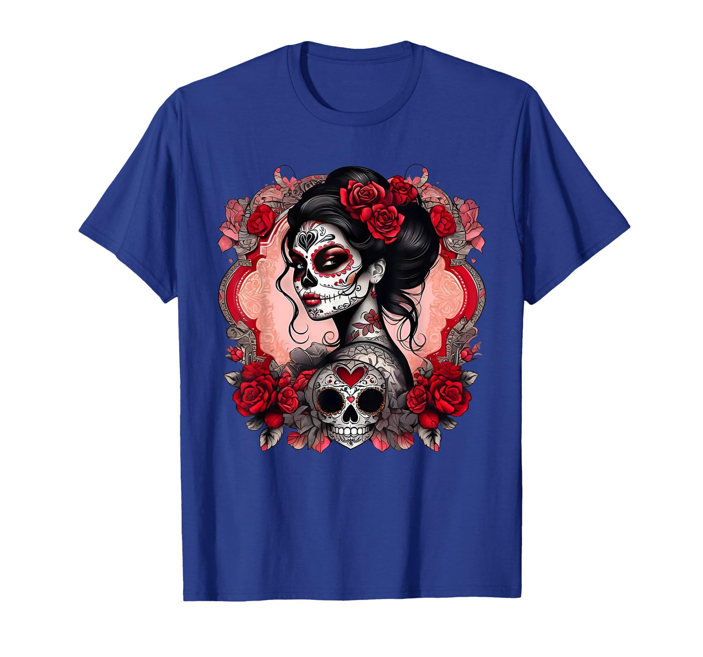 Sugar Skull Women De Los Muertos La Catrina Day Of The Dead T-Shirt