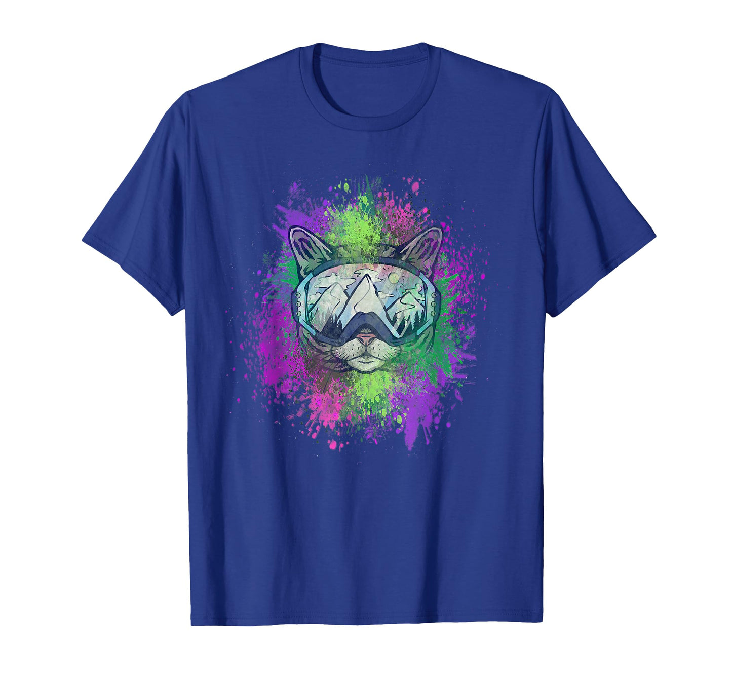 Ski Snowboard Cat Kitty Kitten Mountain Ape Snowman Goa Psy T-Shirt