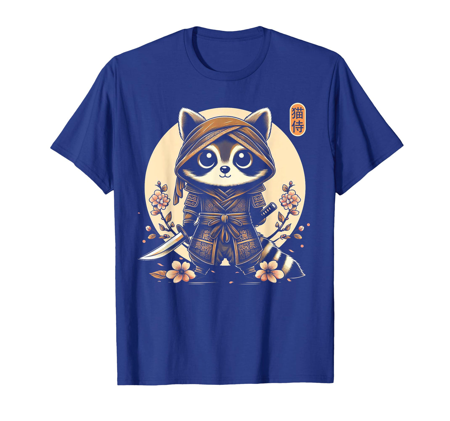 Japanese Samurai Ninja Raccoon Tattoo Japanese Kawaii Art T-Shirt