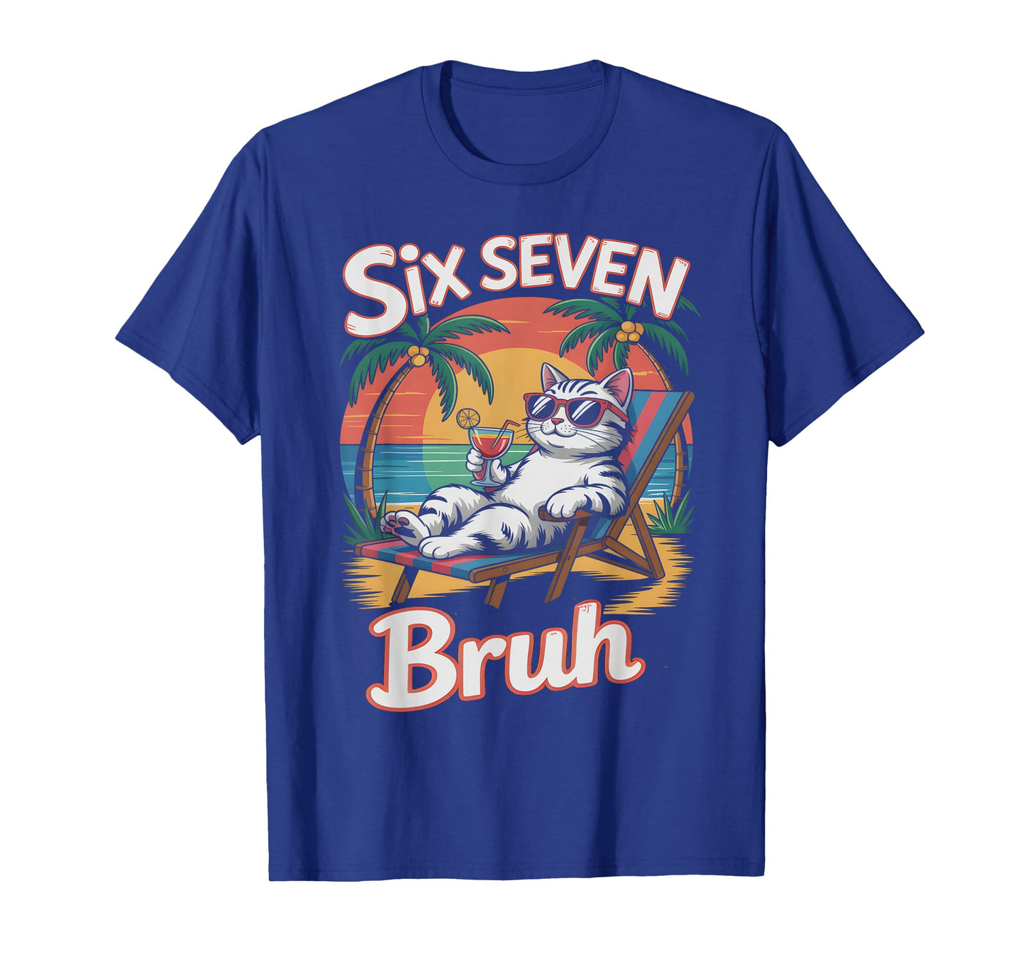 Keep Calm 67 Bruh Cat Vacation Cruise Trip Joke Gen Alpha Z T-Shirt