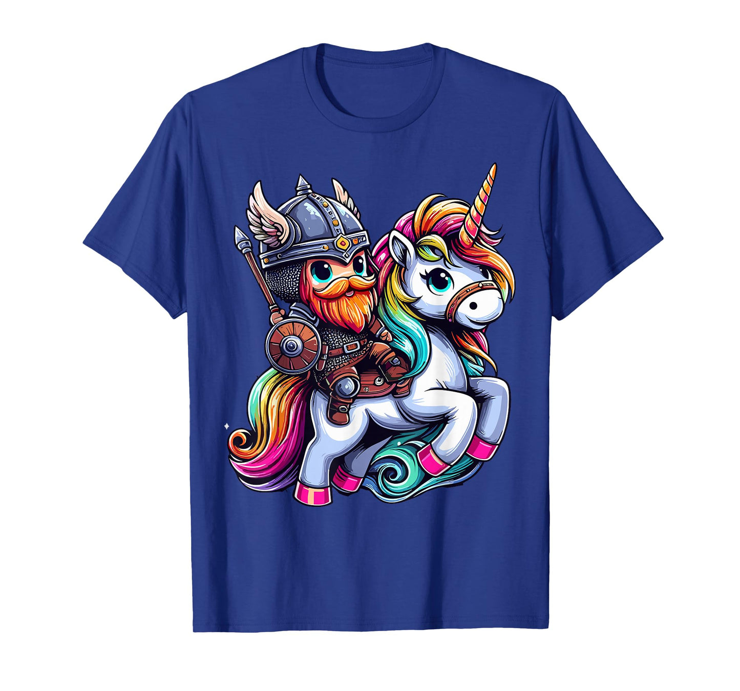 Viking Kawaii Riding Unicorn T-Shirt
