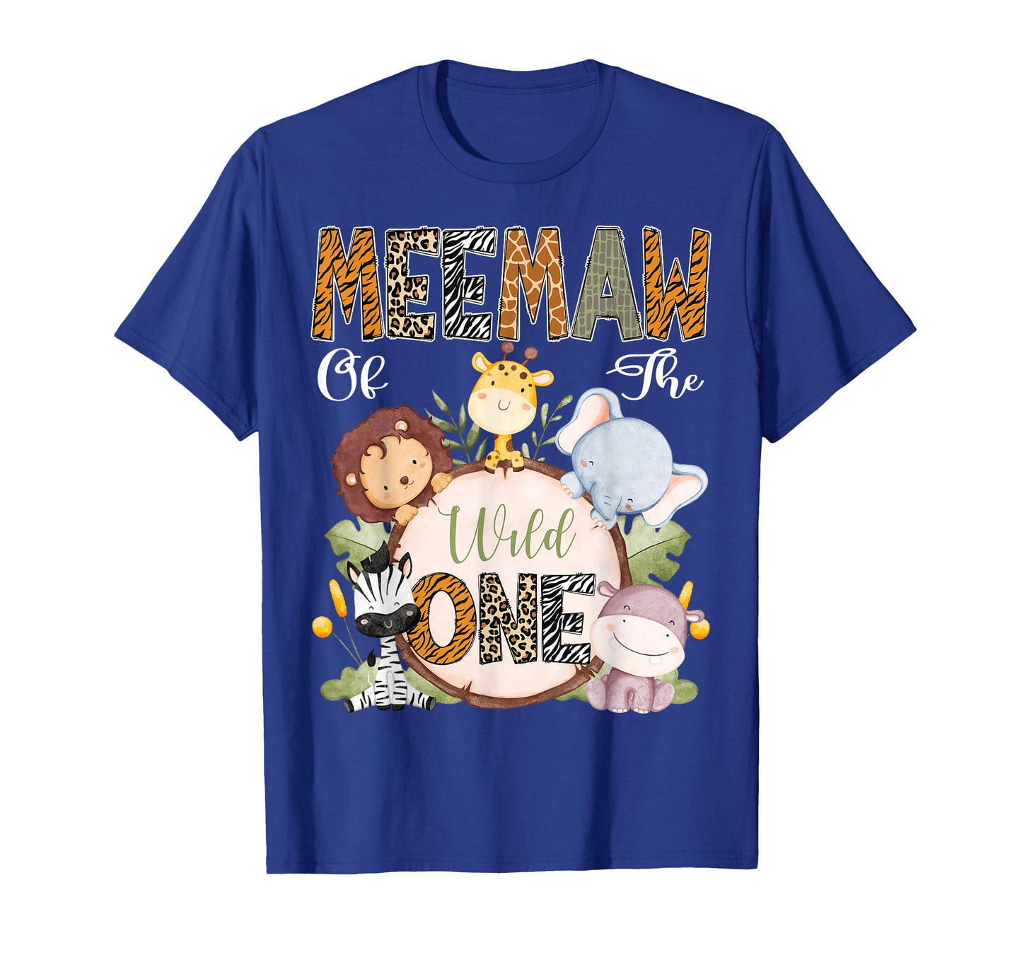 Meemaw Of The Wild One 1St Birthday Safari Woodland T-Shirt
