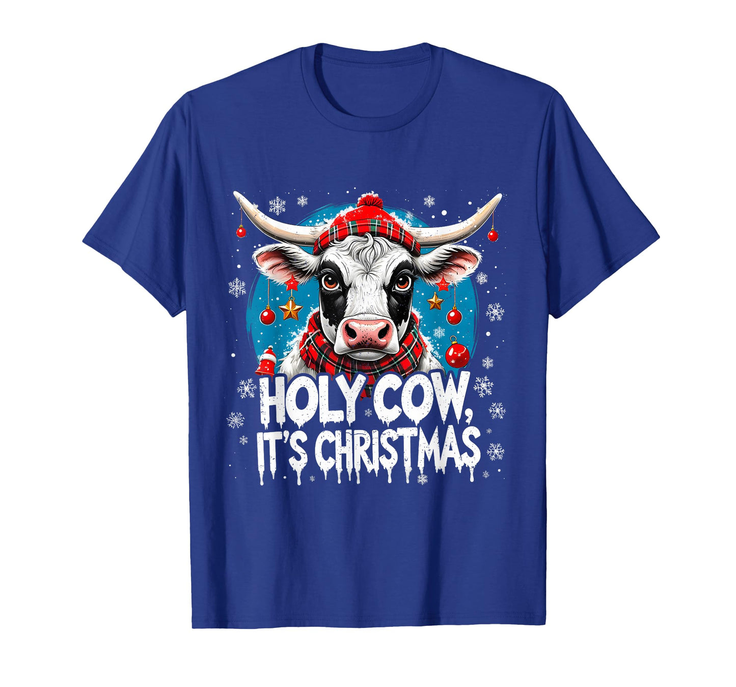 Holy Cow It’s Christmas Funny Farm Holiday Design T-Shirt