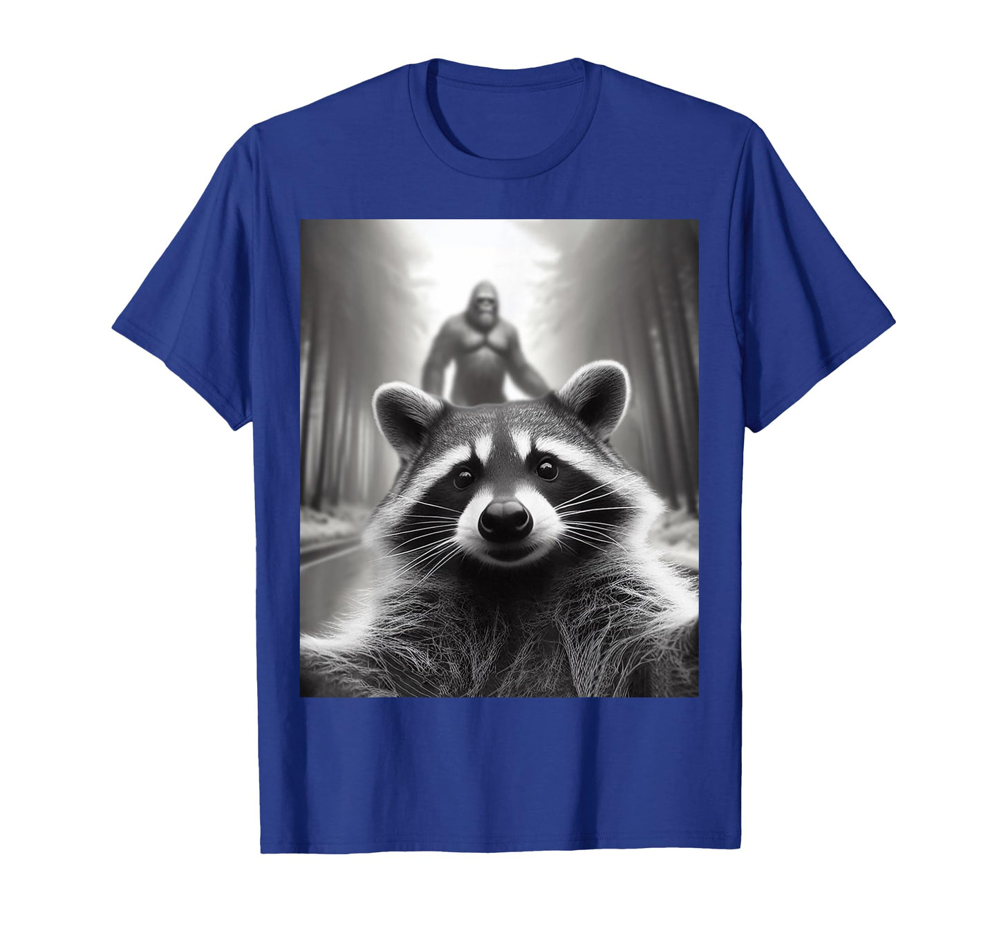 Funny Tee Scared Raccoon Selfie Bigfoot Gift Mens Womens kid T-Shirt