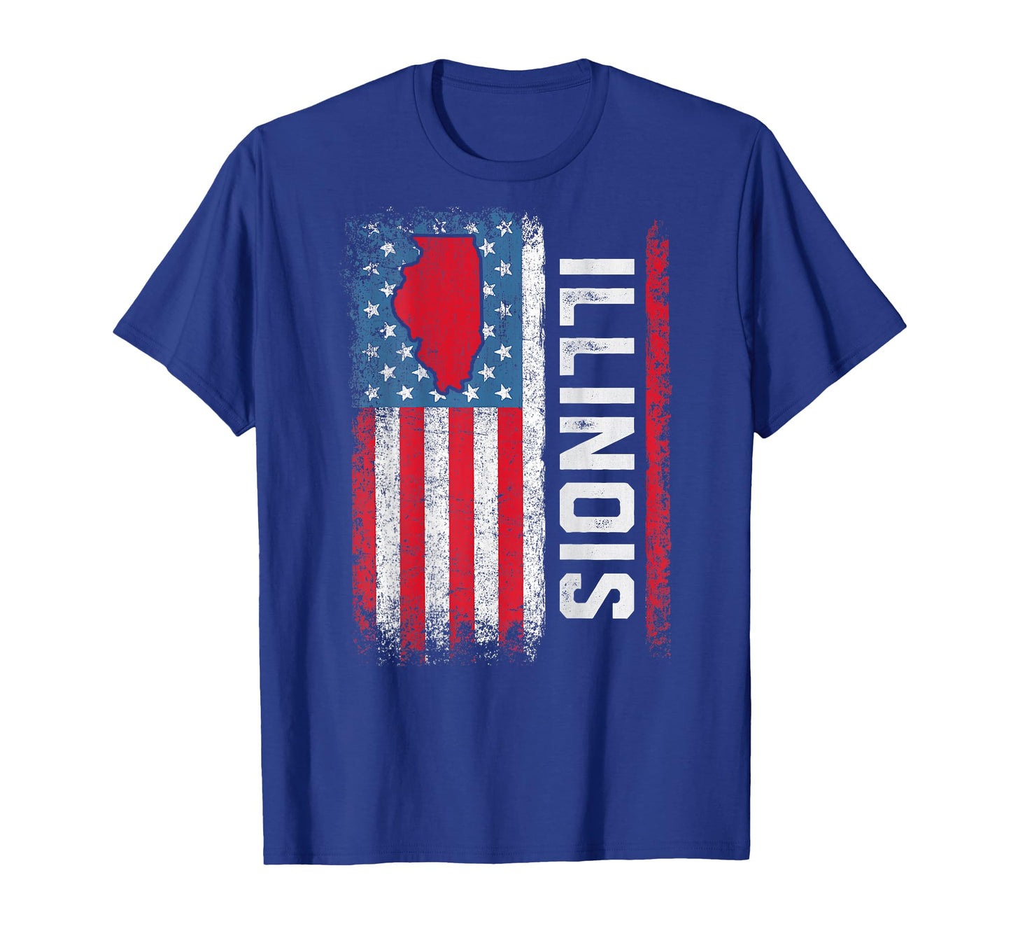 Vintage Illinois State USA Flag Shirt Illinois (On Back) T-Shirt