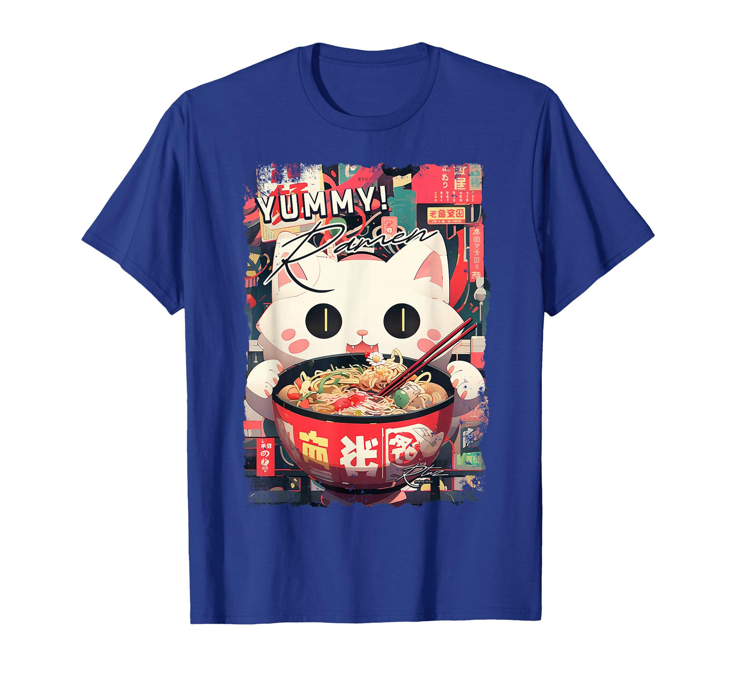 Ramen Noodles Cat Japan Y2K Kawaii Retro Cats Manga Anime T-Shirt