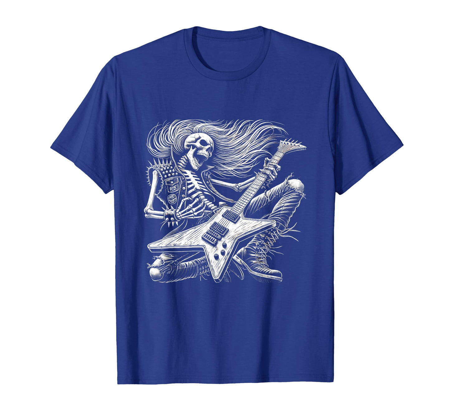 Skeleton Playing Guitar Music Gifts For Men Women Rock Band T-Shirt