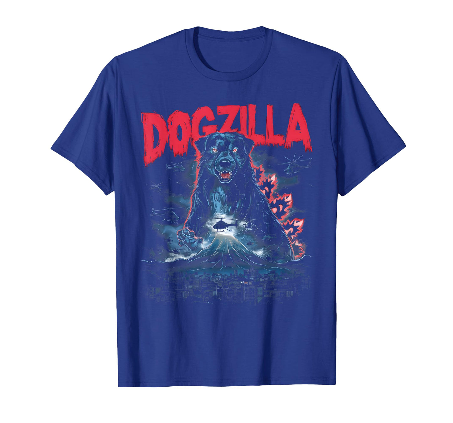 Dogzilla Funny Giant Australian Shepherd Dog graphic art T-Shirt