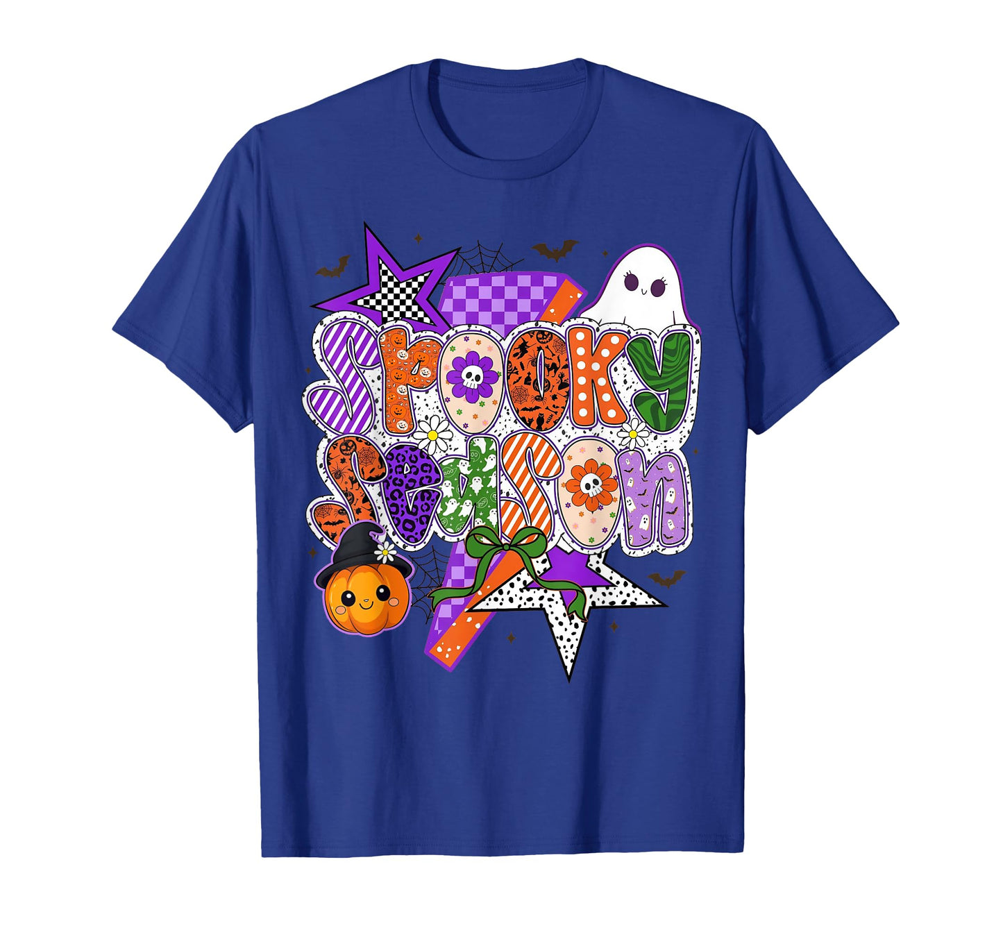 Spooky Season Halloween Ghost Pumpkin Cat Grave Men Women T-Shirt