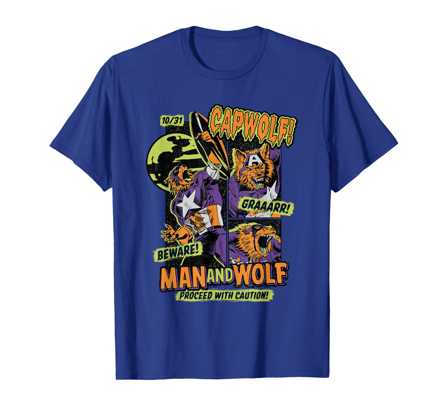 Marvel Captain America Halloween Werewolf Beware Capwolf! T-Shirt