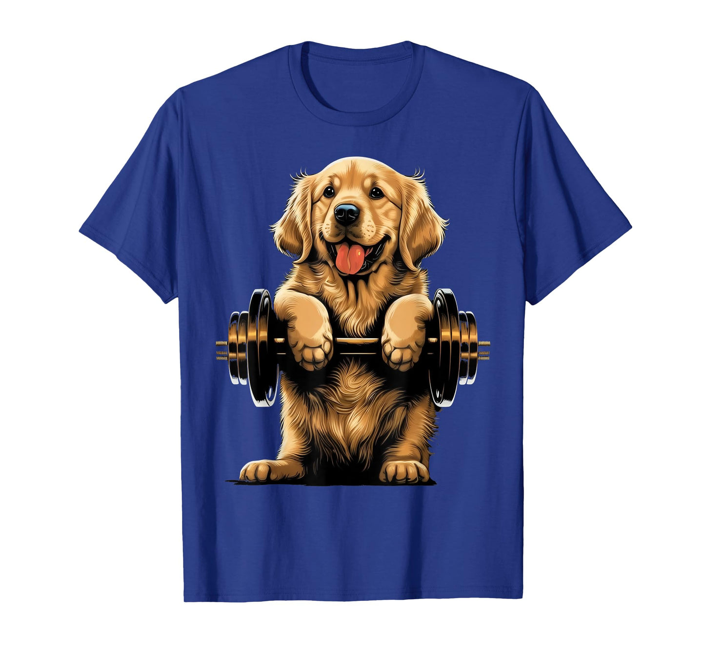 Goldie Weightlifting Dog Funny Fitness Gym Golden Retriever Men Women Kids T-Shirt