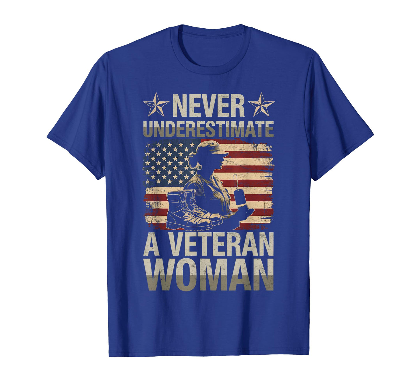 Veteran Woman USA American Patriotic US Veteran T-Shirt