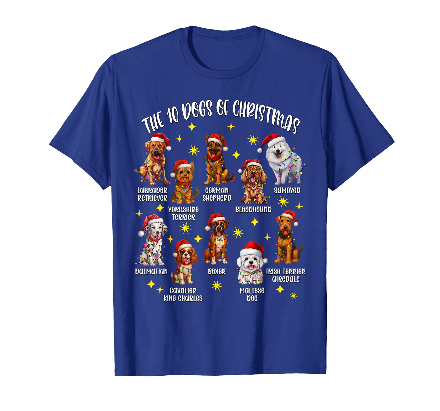 10 Dogs of Christmas Dogs Xmas Funny Dog Lover Christmas Dog T-Shirt