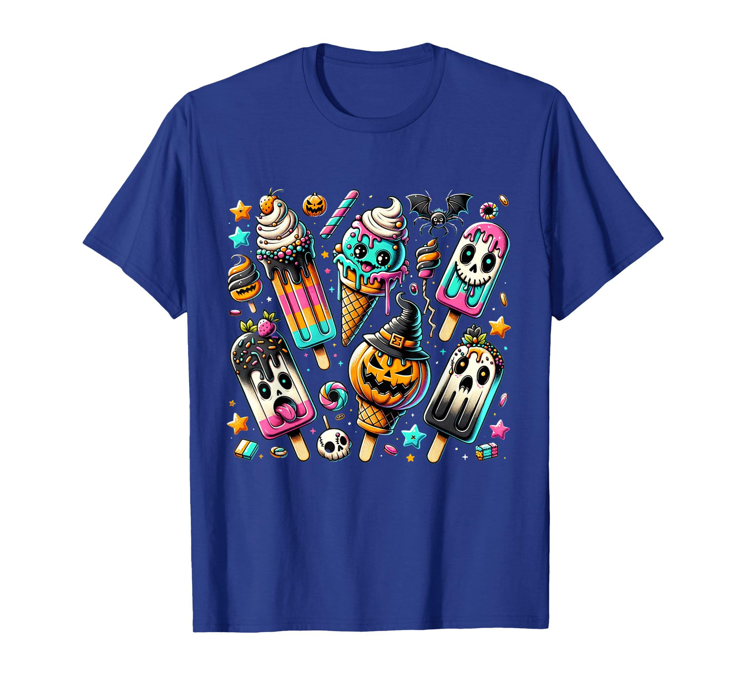 Vintage Horror Movie Summer Popsicle Halloween Summerween T-Shirt