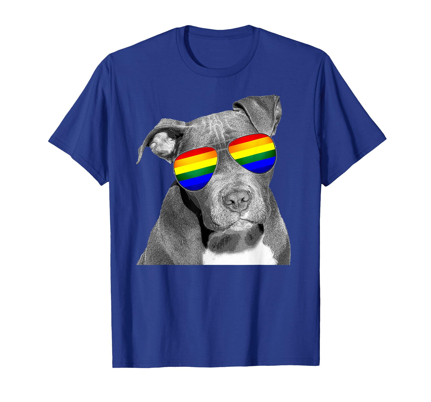 Pitbull Gay Pride Dog Clothing LGBT Funny Gift Rainbow Flag T-Shirt for Men Women
