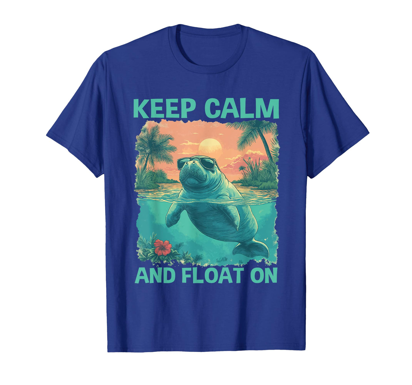 Ocean Animal Sea Keep Calm Cool Florida Manatee T-Shirt