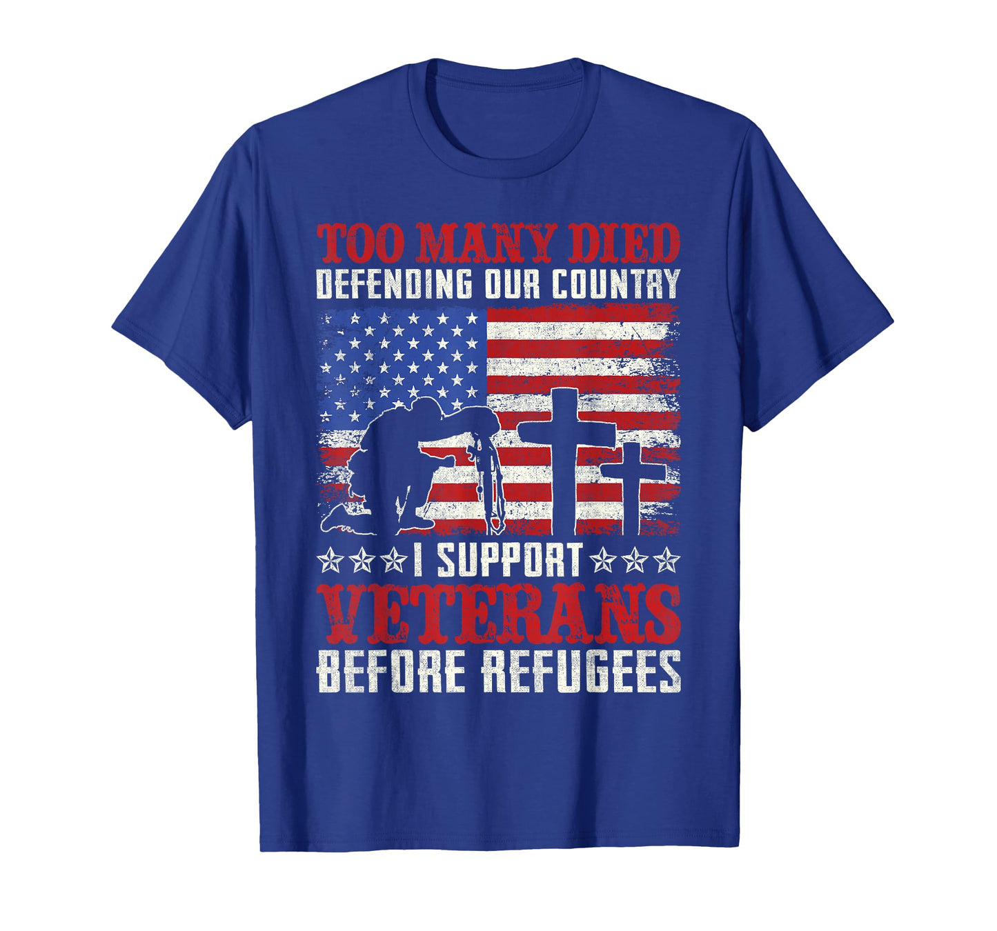 Too Many Died Defending Our Country I Support Veterans T-Shirt