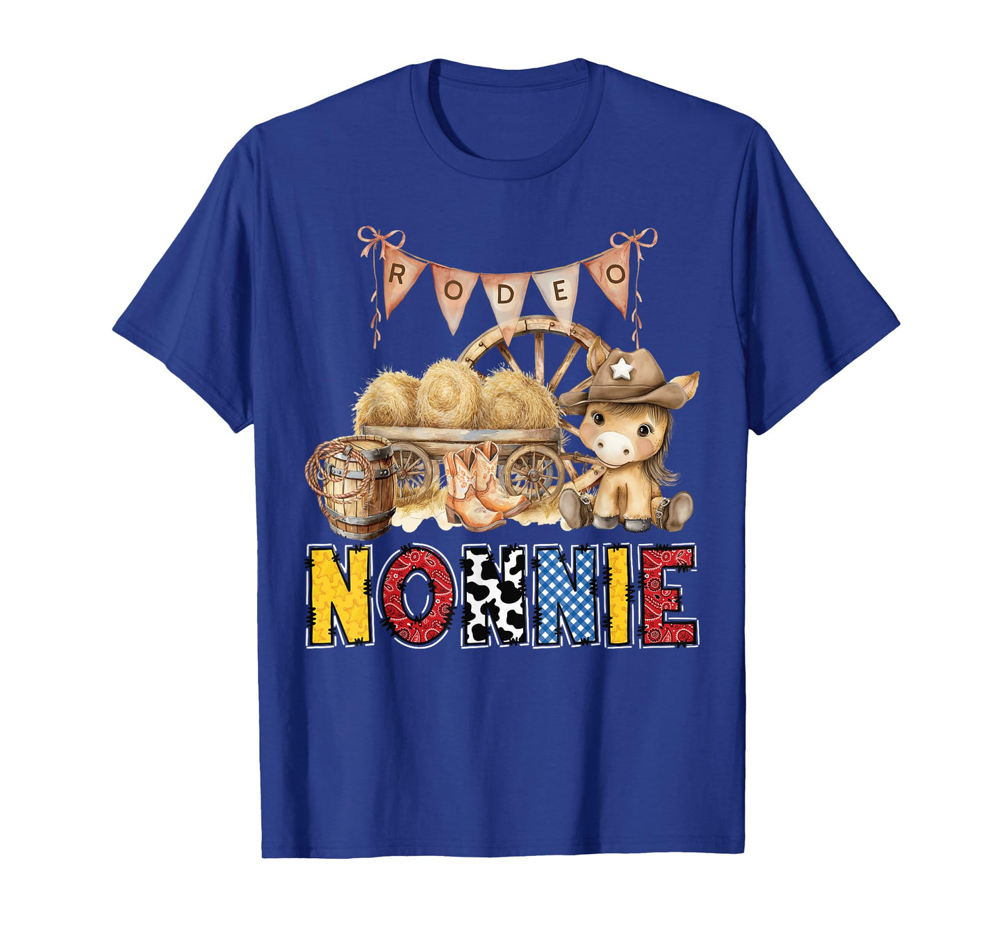 Rodeo Nonnie Western Cowboy Birthday Family Matching T-Shirt