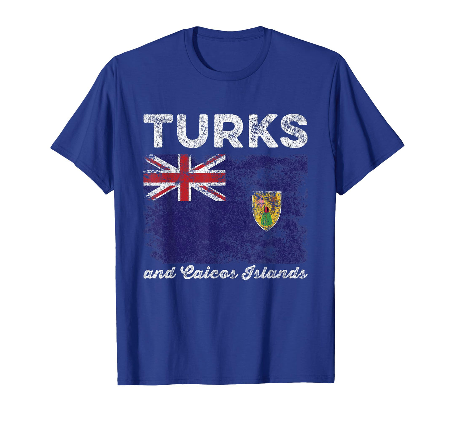 Turks and Caicos Islands Flag Distressed T-Shirt