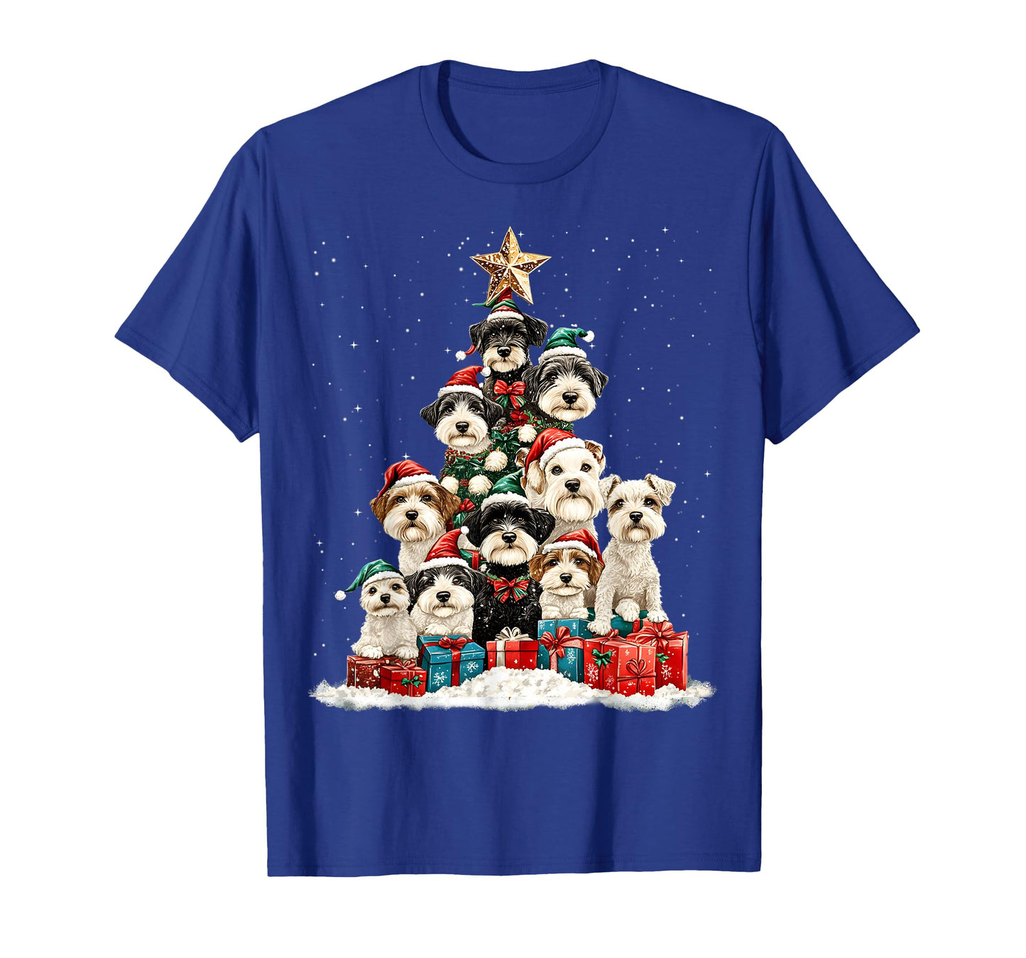 Miniature Schnauzer Christmas Tree Dog Santa Merry Dogmas T-Shirt