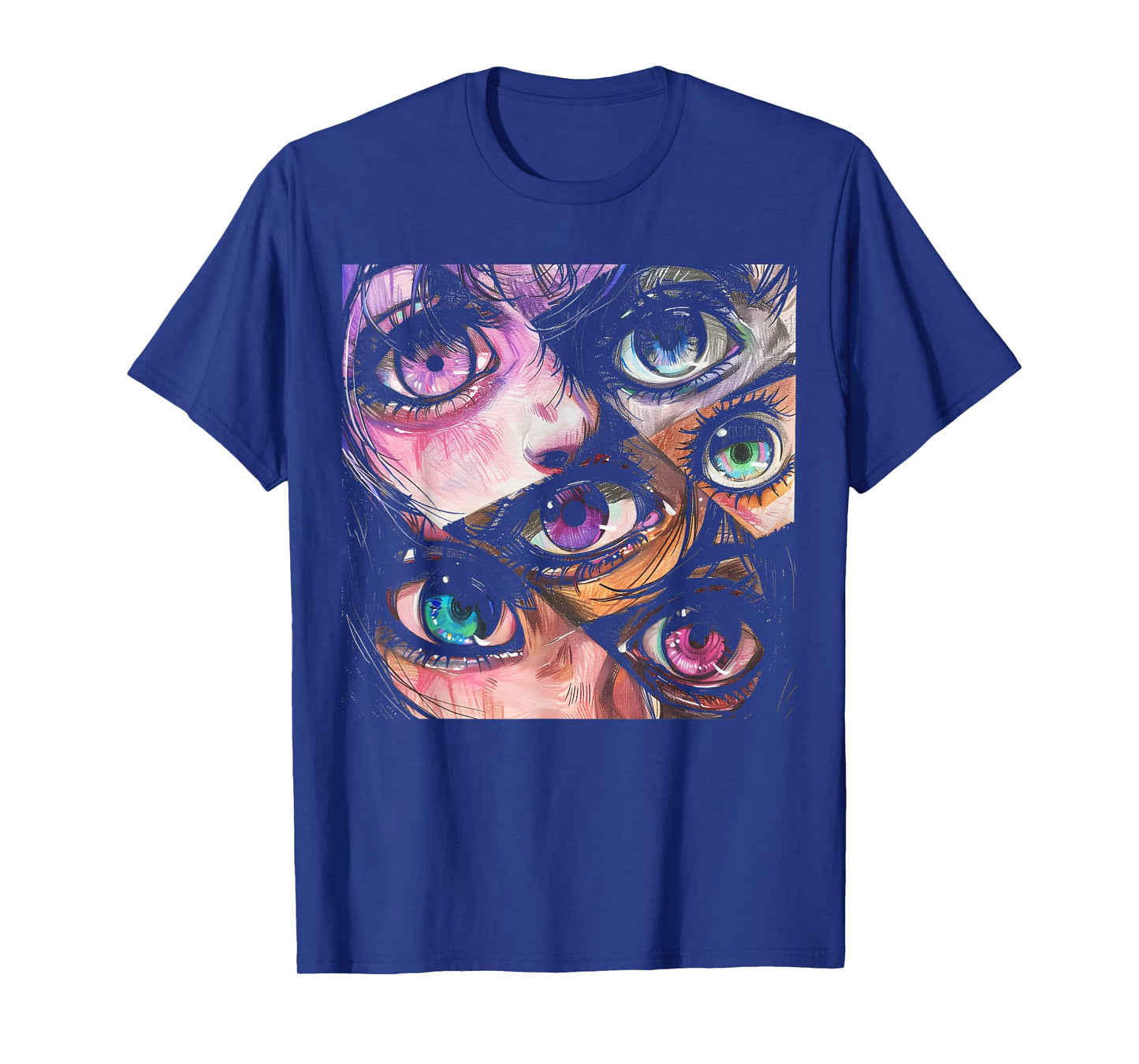 Anime Eyes Art Otaku Pastel Waifu Pink Grunge Alt Aesthetic T-Shirt