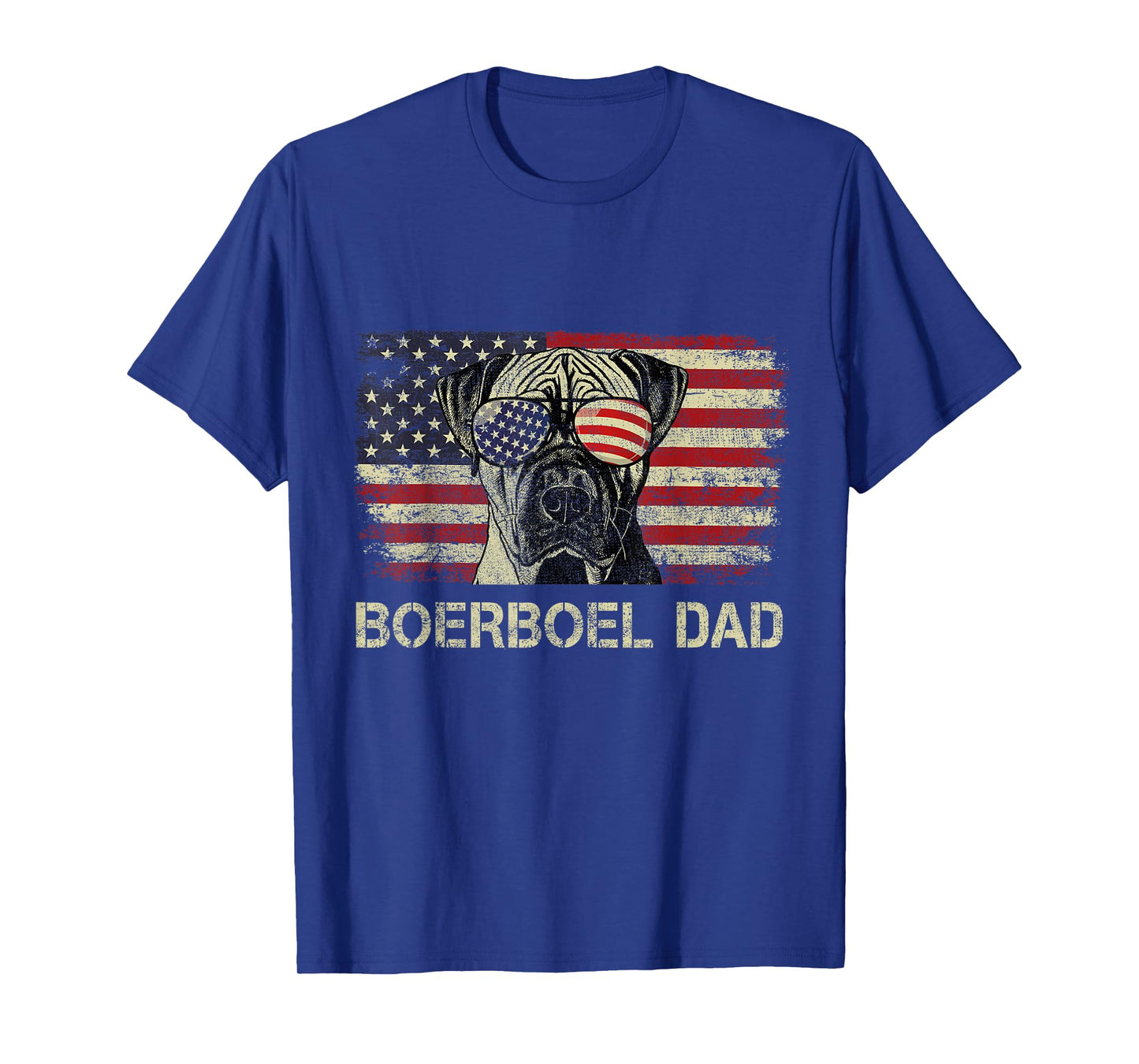 Boerboel Dad Dog Lovers American Flag 4th Of July T-Shirt
