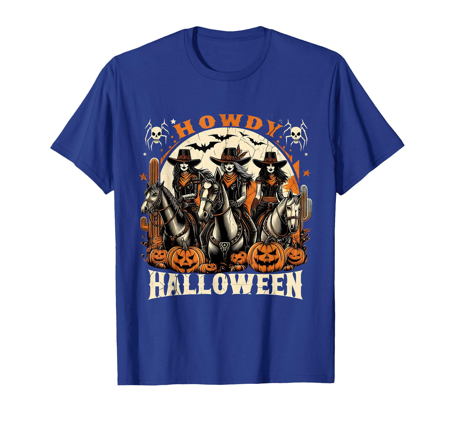 Howdy Halloween Western Cowgirls Spooky Pumpkins T-Shirt